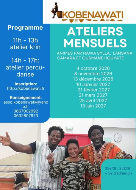 Atelier mensuel 2026-2027 toutes les dates