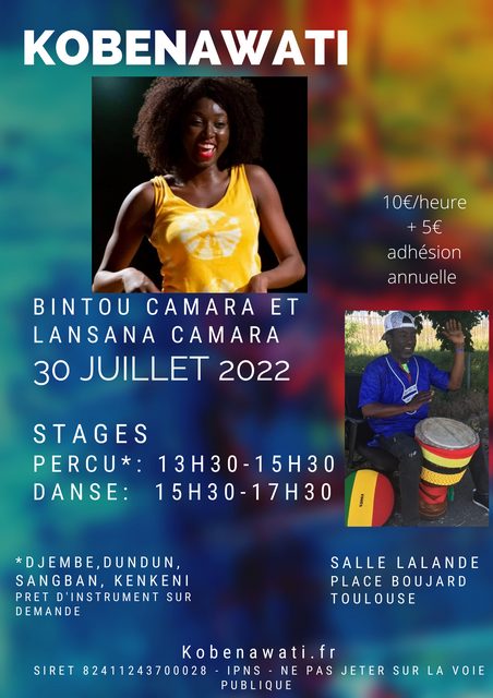 Flyer Kobenawati Stage Bintou Camara 30 juillet 2022